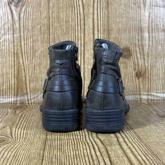 Earth Origins Pam Ankle Bootie Boots Women’s  Size 8.5 W Brown Side Zip‎ - Picture 5 of 11